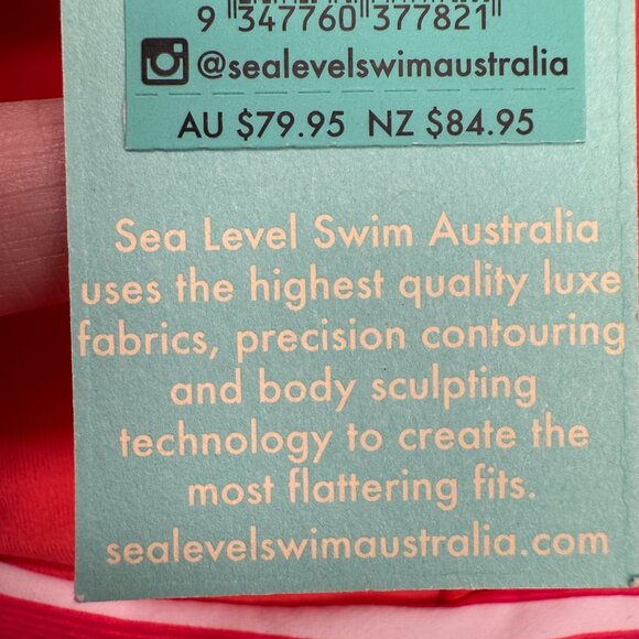 NWT Women's SEA LEVEL SWIM Charmarel Tie Front Crop Bikini Top "Coral" | Size 8 - Picture 9 of 11